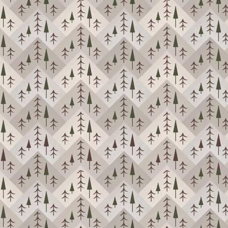 3133F-44 Cream Tree Mountain Zig Zag Flannel || The Mountains are Calling