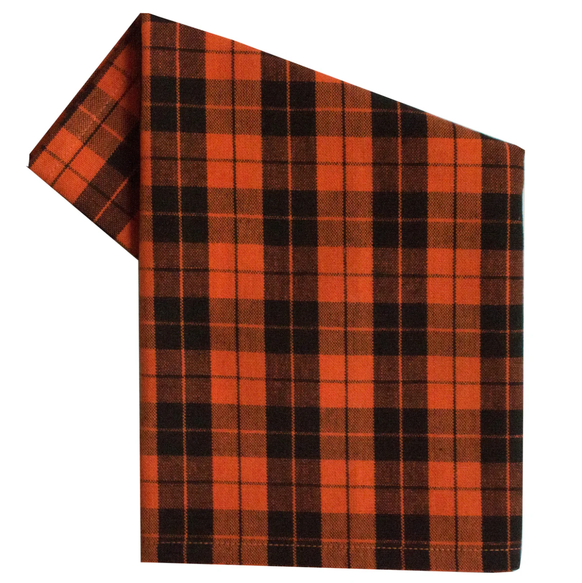 Tea Towel Plaid Orange/Black