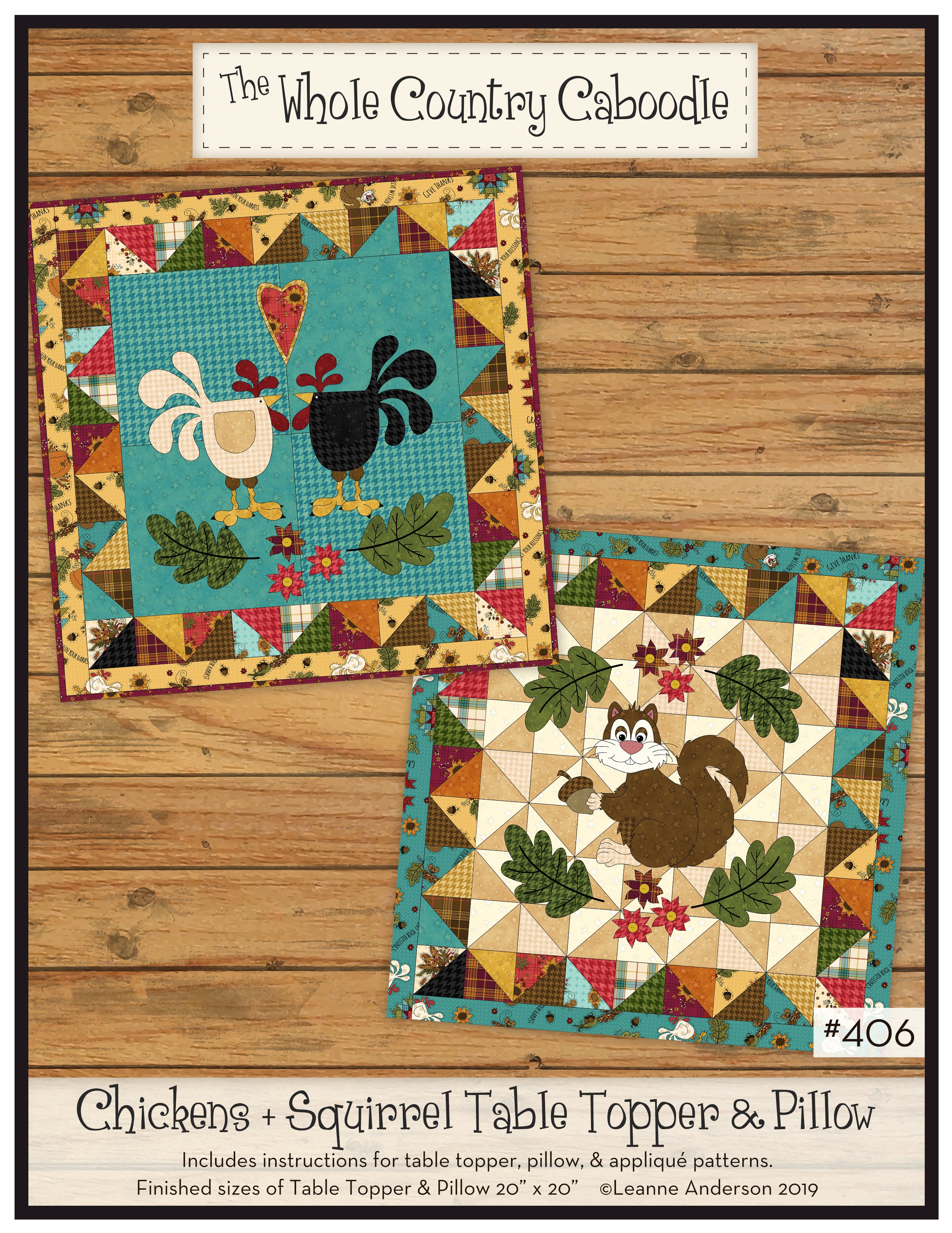 Chickens + Squirrel Table Topper & Pillow