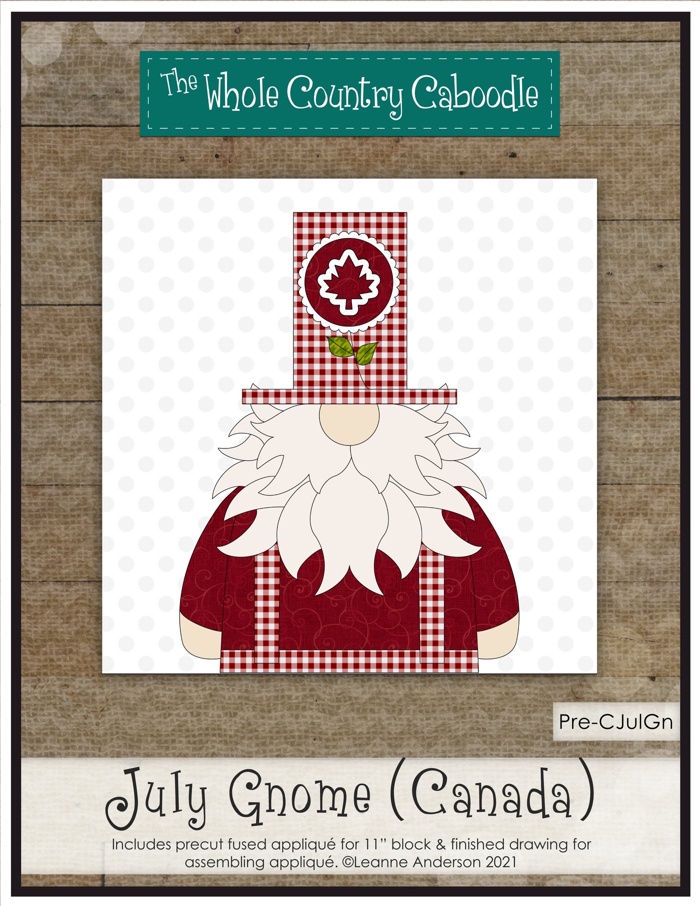 July Canada Gnome Applique