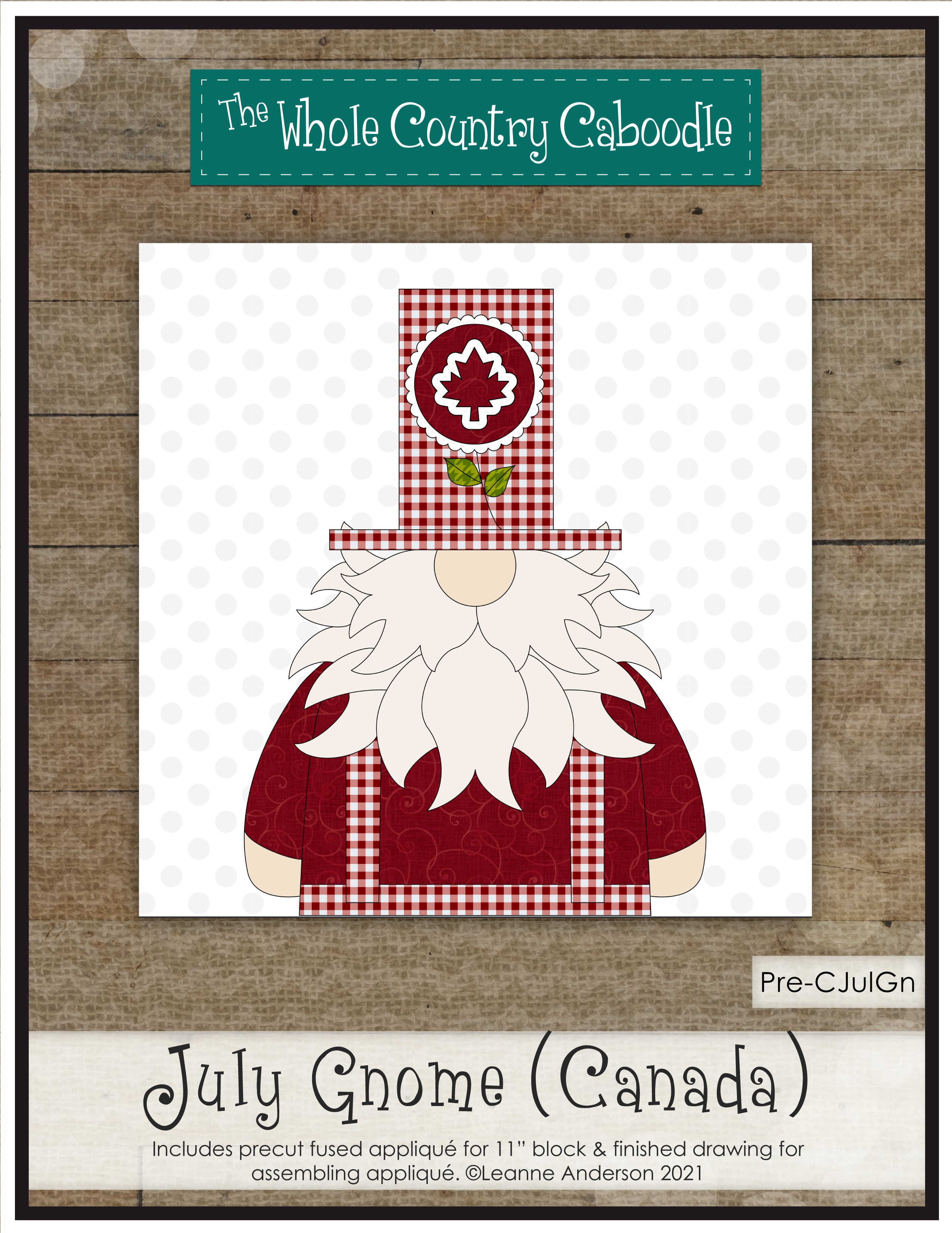 July Canada Gnome Applique