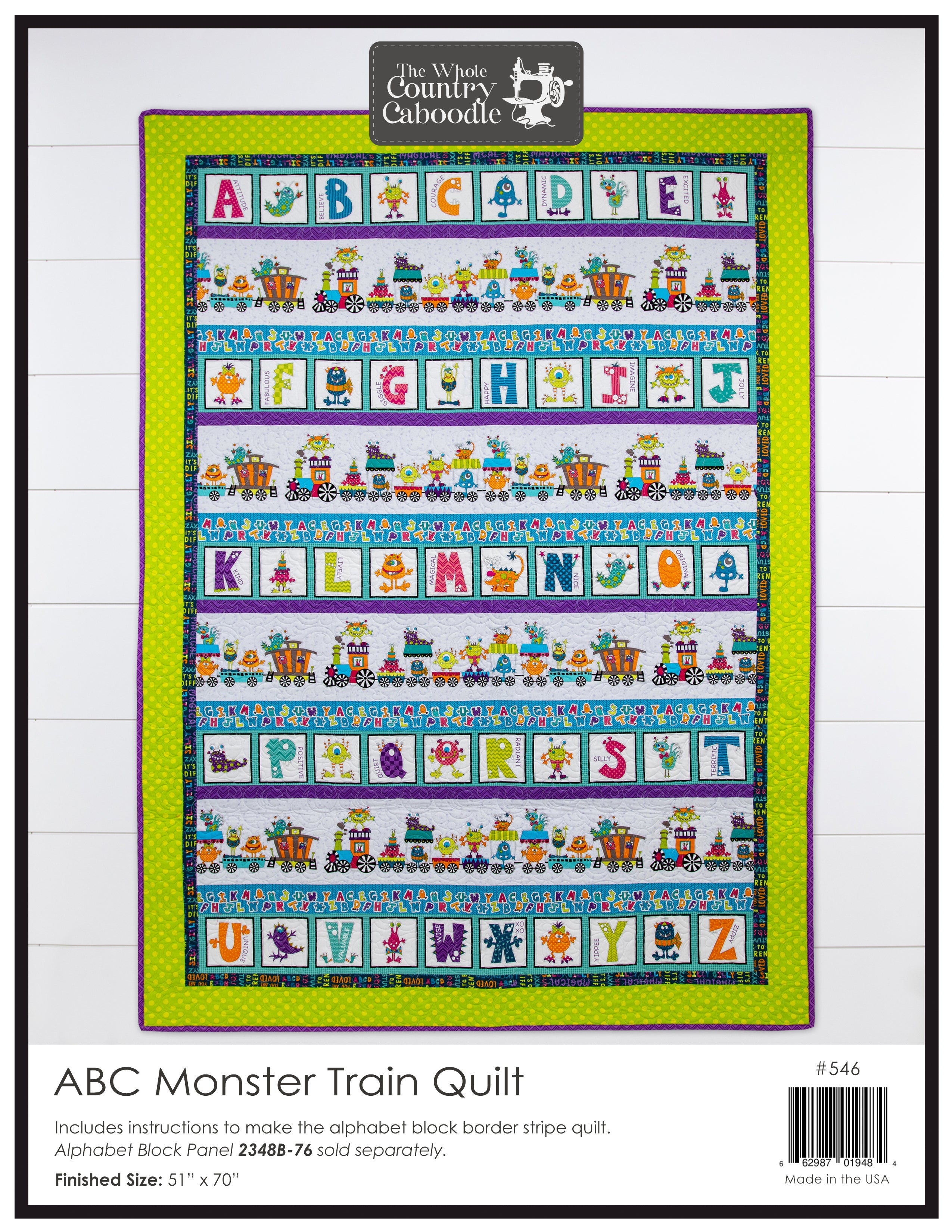 ABC Monster Train Quilt Pattern