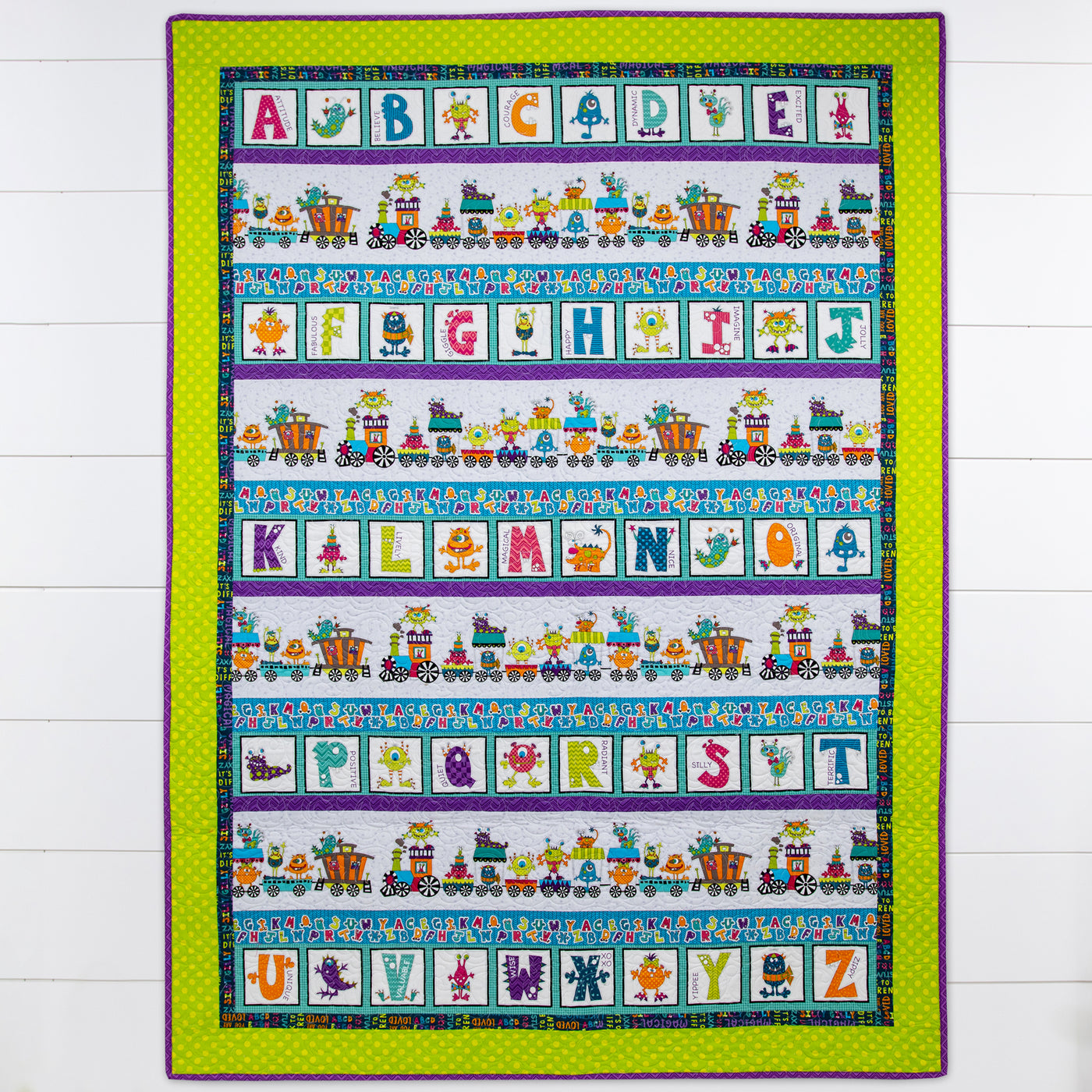 ABC Monster Train Quilt Kit