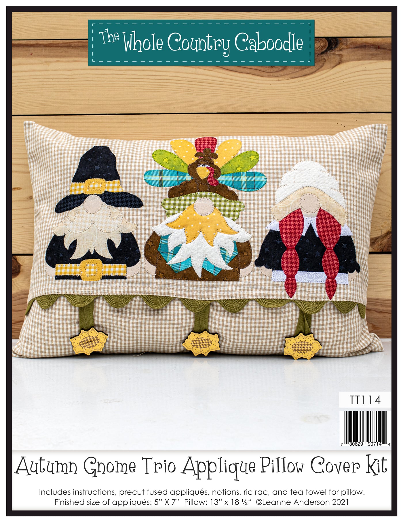 Autumn Gnome Trio Applique Pillow Cover Kit