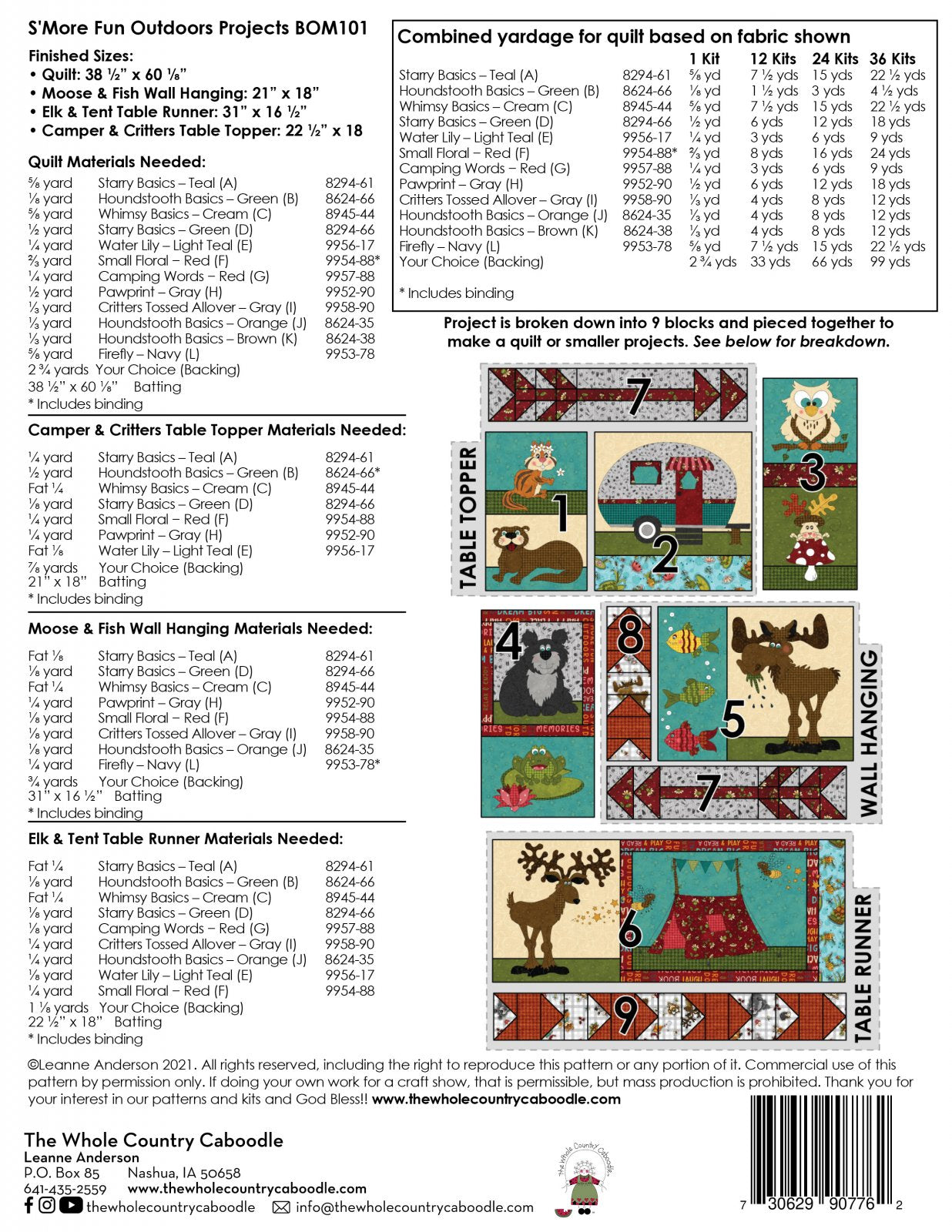 S'More Fun Outdoors Applique Quilt & Projects Pattern