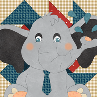 Baby Elephant & Applique Quilt Block Precut Fused Applique Pack