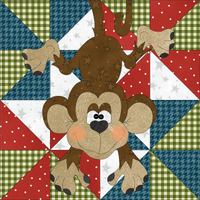 Baby Monkey & Applique Quilt Block Precut Fused Applique Pack