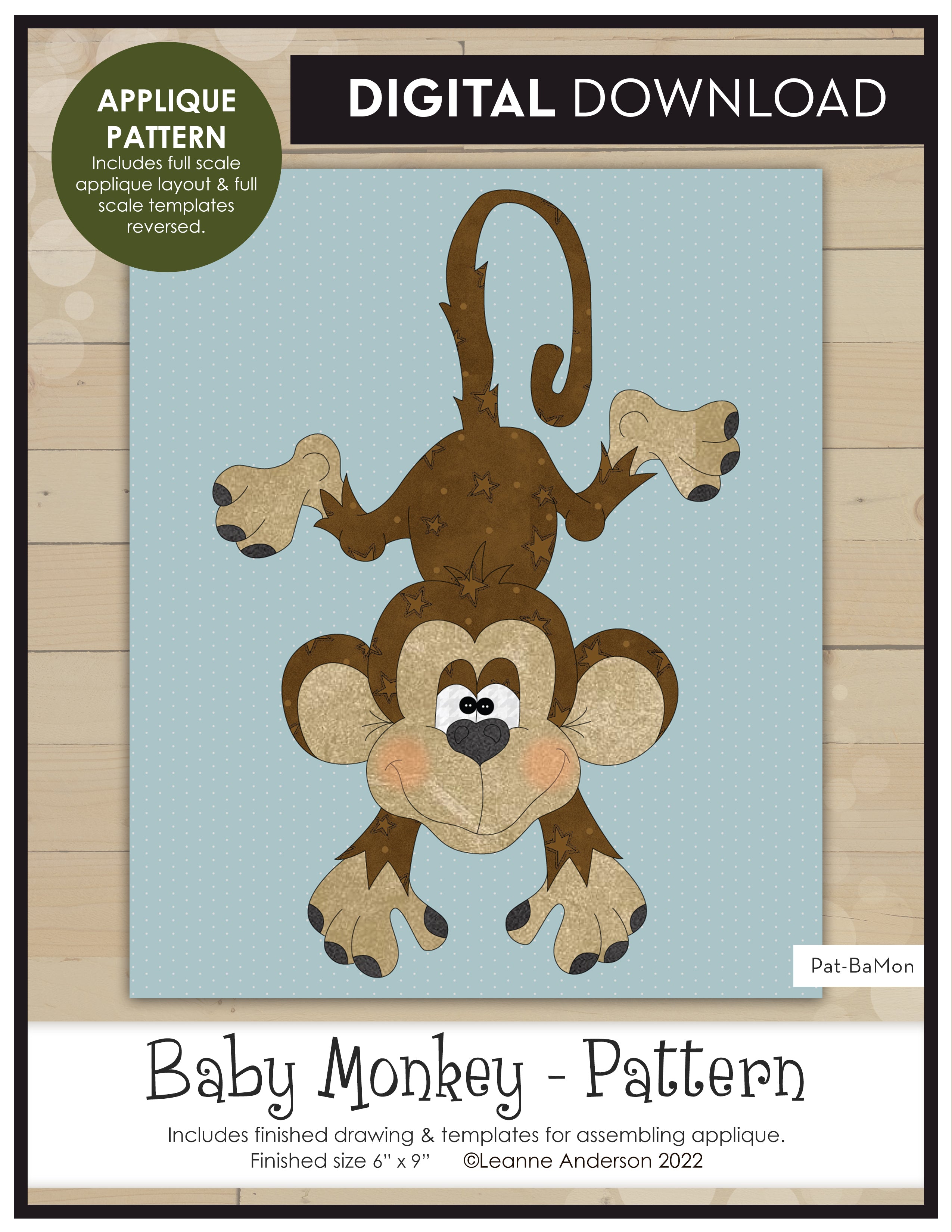 Baby Monkey Applique