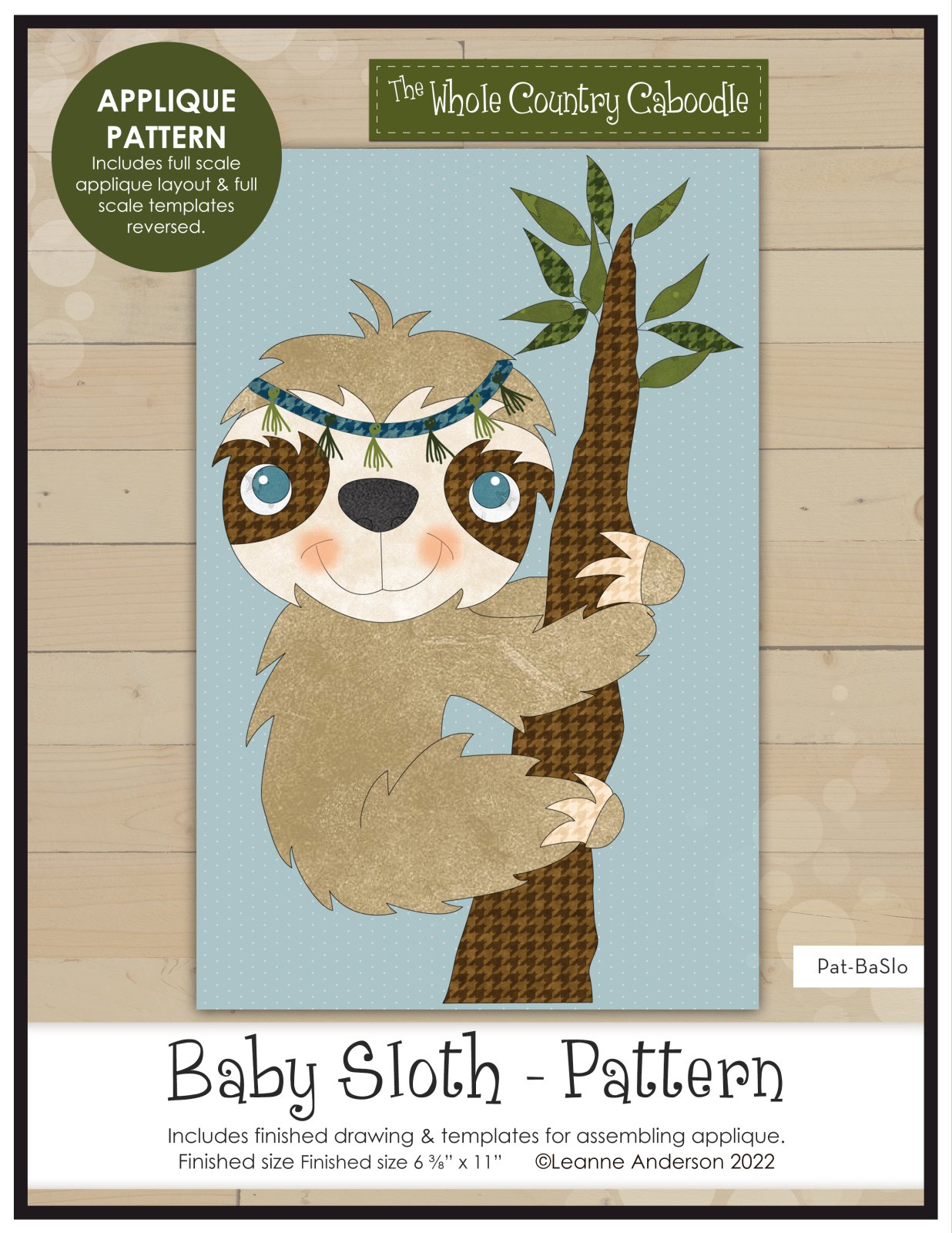 Baby Sloth Applique