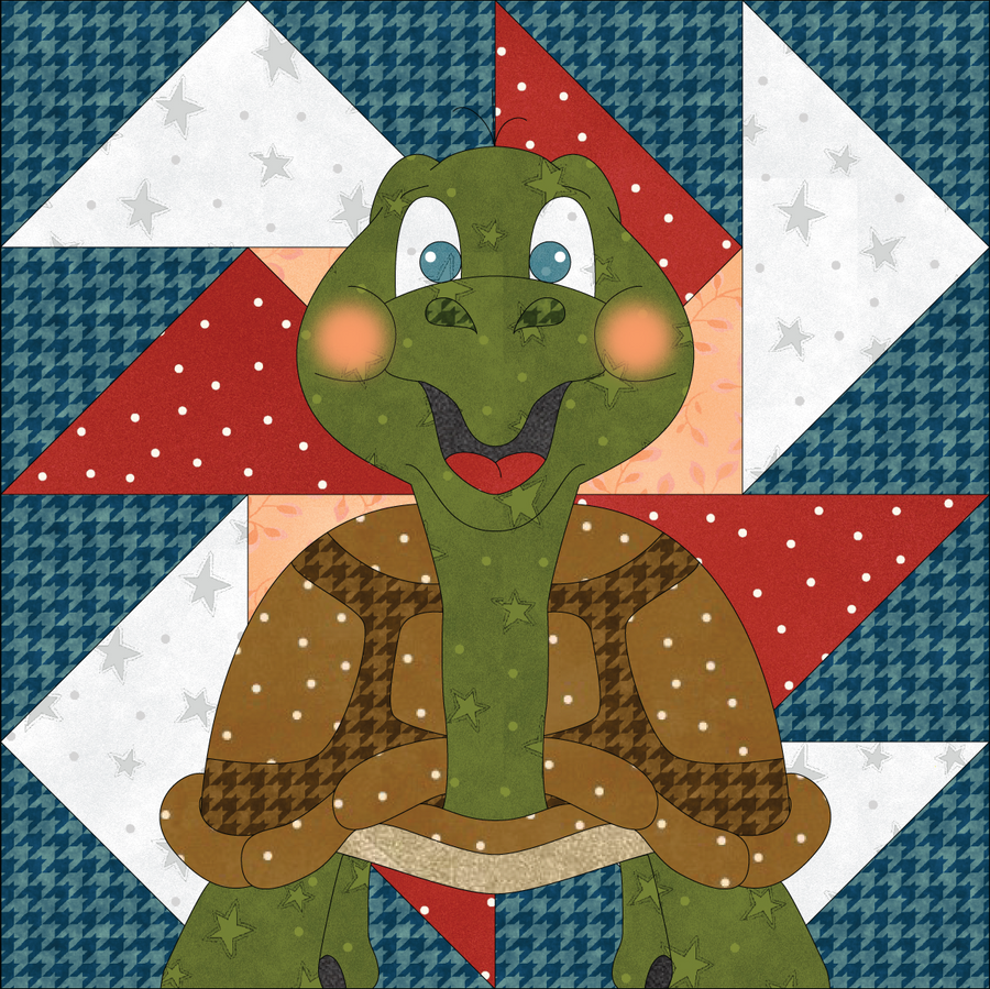 Baby Turtle & Applique Quilt Block Precut Fused Applique Pack