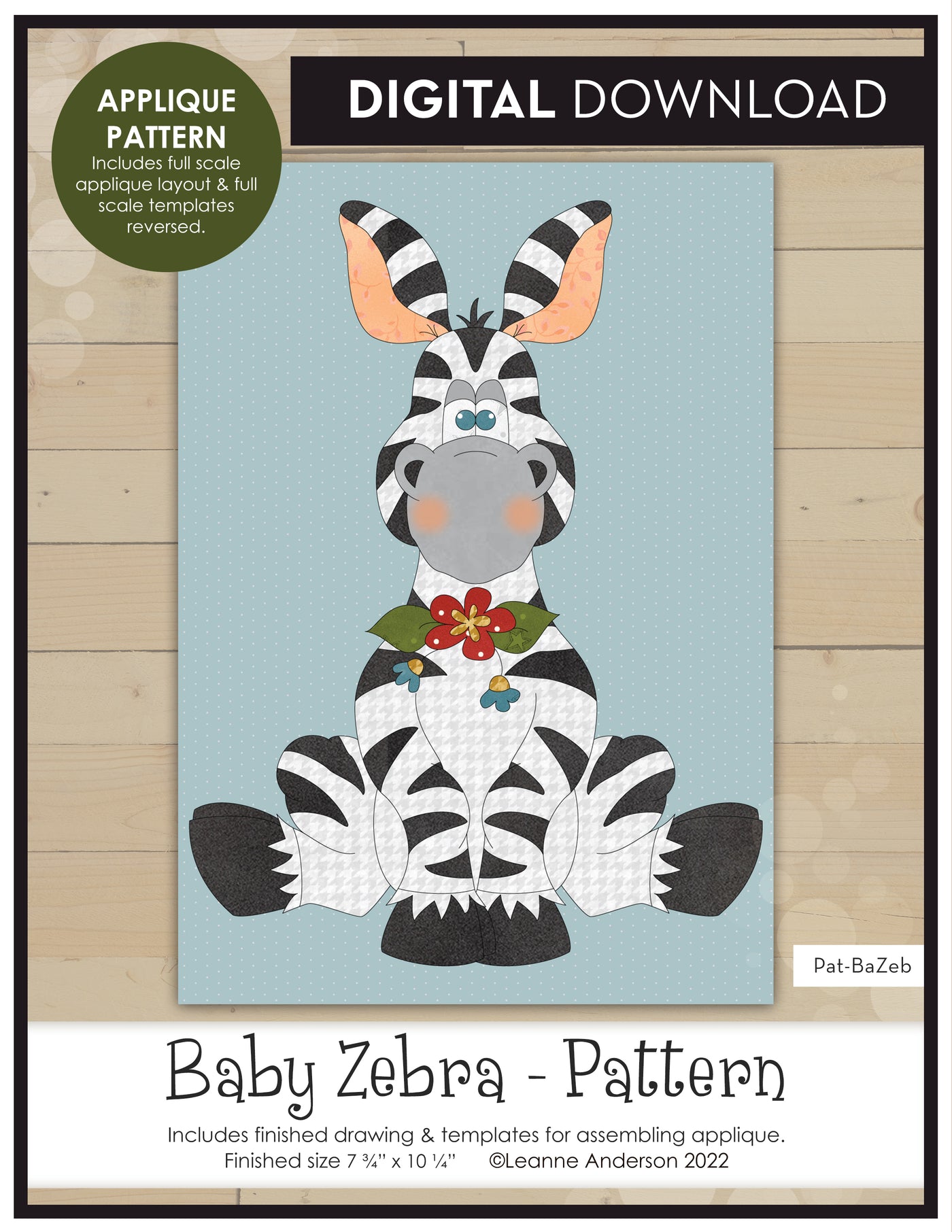 Baby Zebra Applique