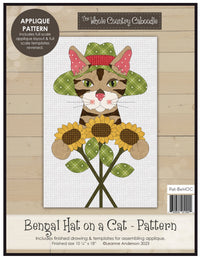 Bengal Hat on a Cat Applique