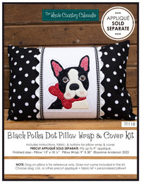 Black Polka Dot Pillow Wrap & Cover Kit