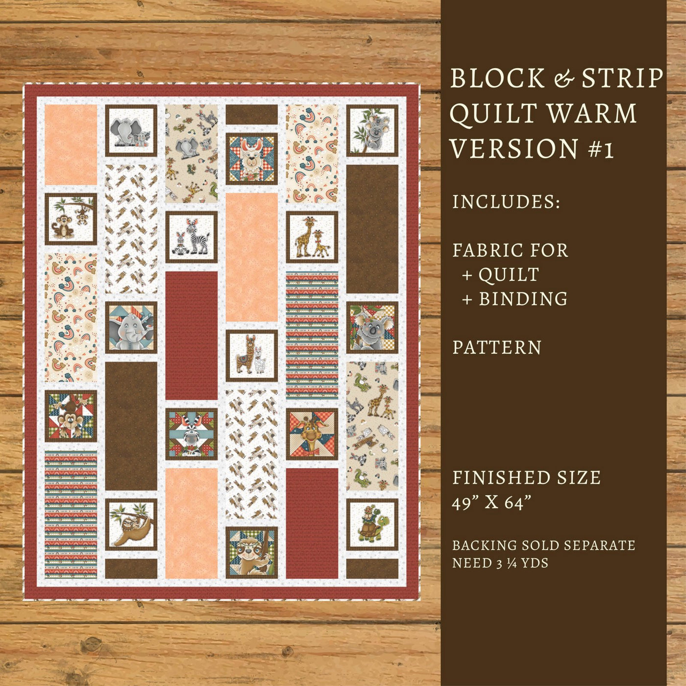 Our Greatest Gift Block & Strip Quilt Kit Warm Version #1
