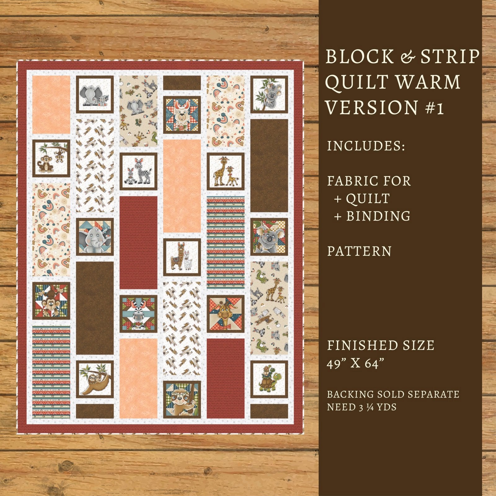 Our Greatest Gift Block & Strip Quilt Kit Warm Version #1