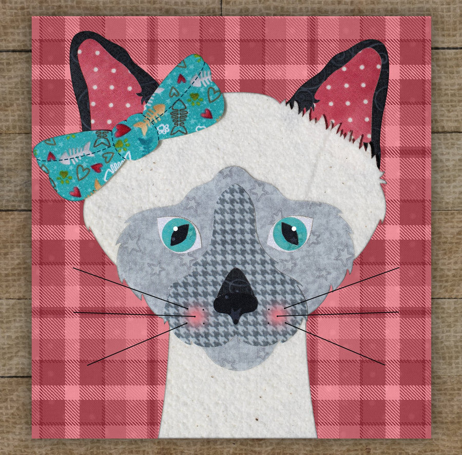 Blue Point Siamese Cat Precut Fused Applique Kit