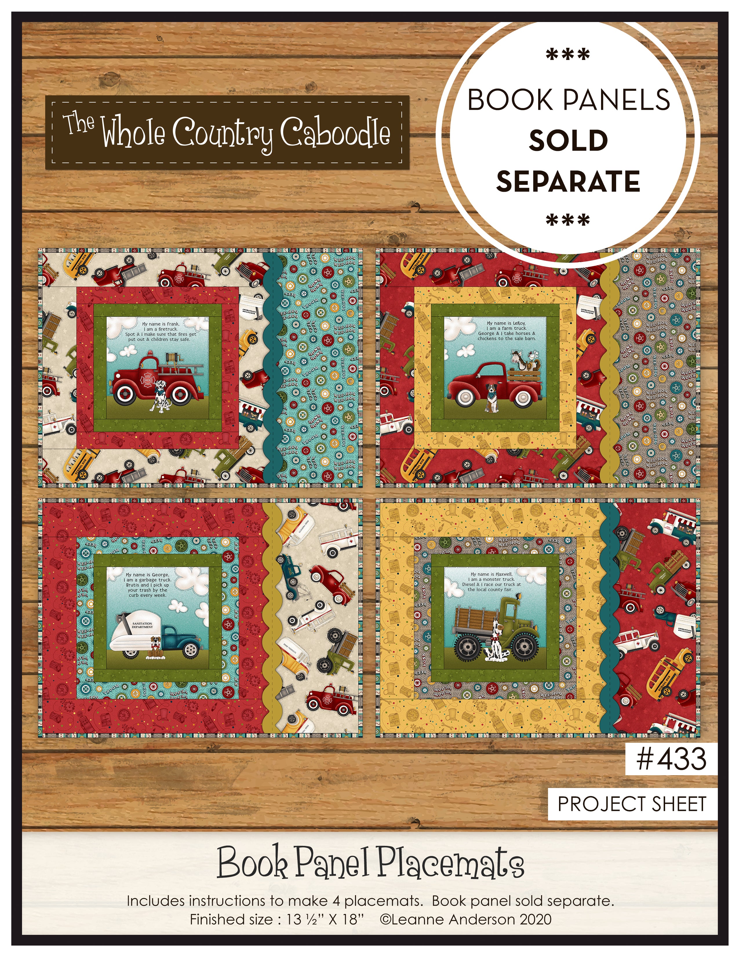 Book Panel Placemat Pattern