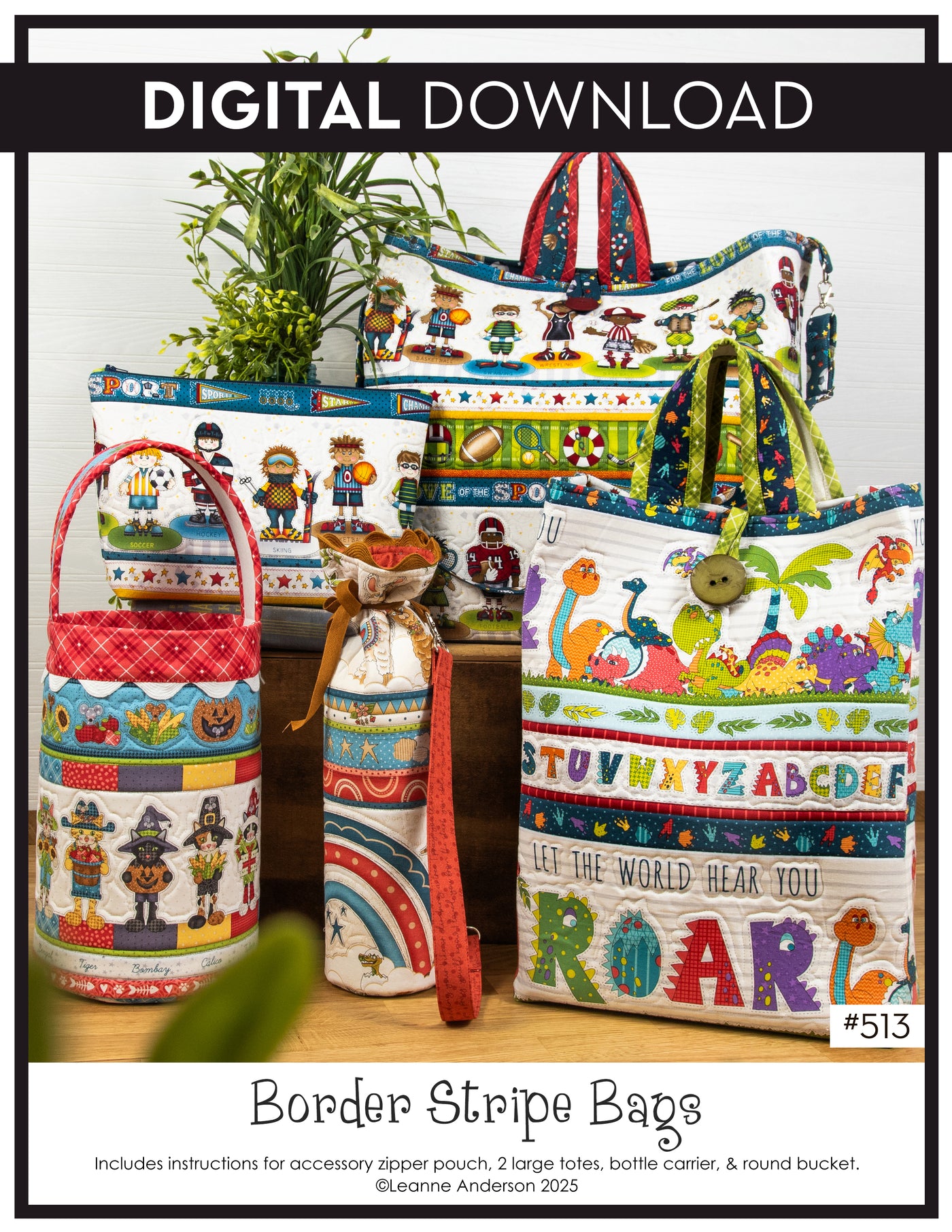 Border Stripe Bags