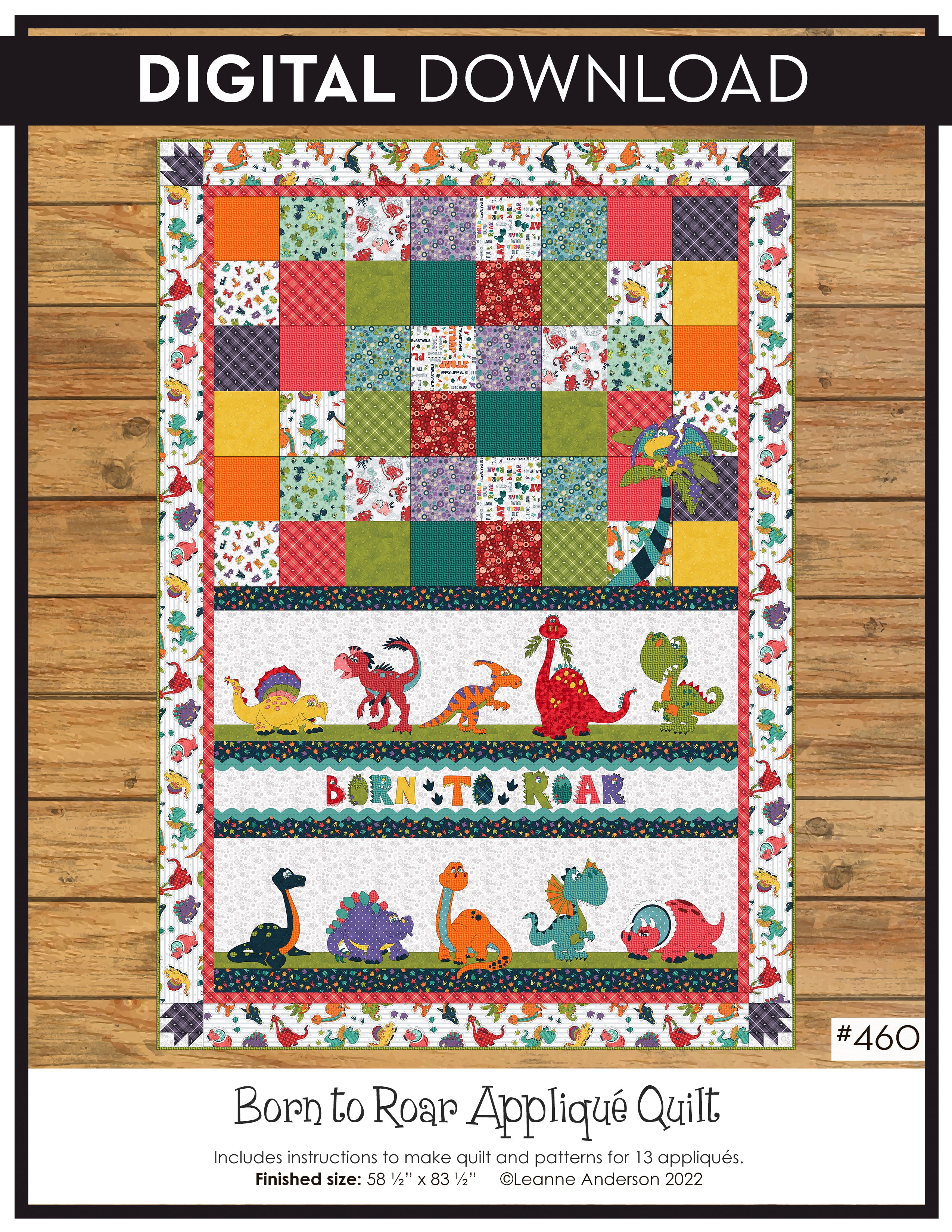 Born to Roar Applique Quilt Pattern