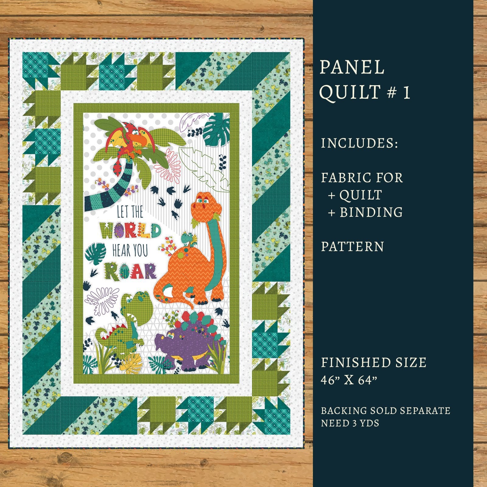 Born to Roar Panel Quilt Kit Version #1