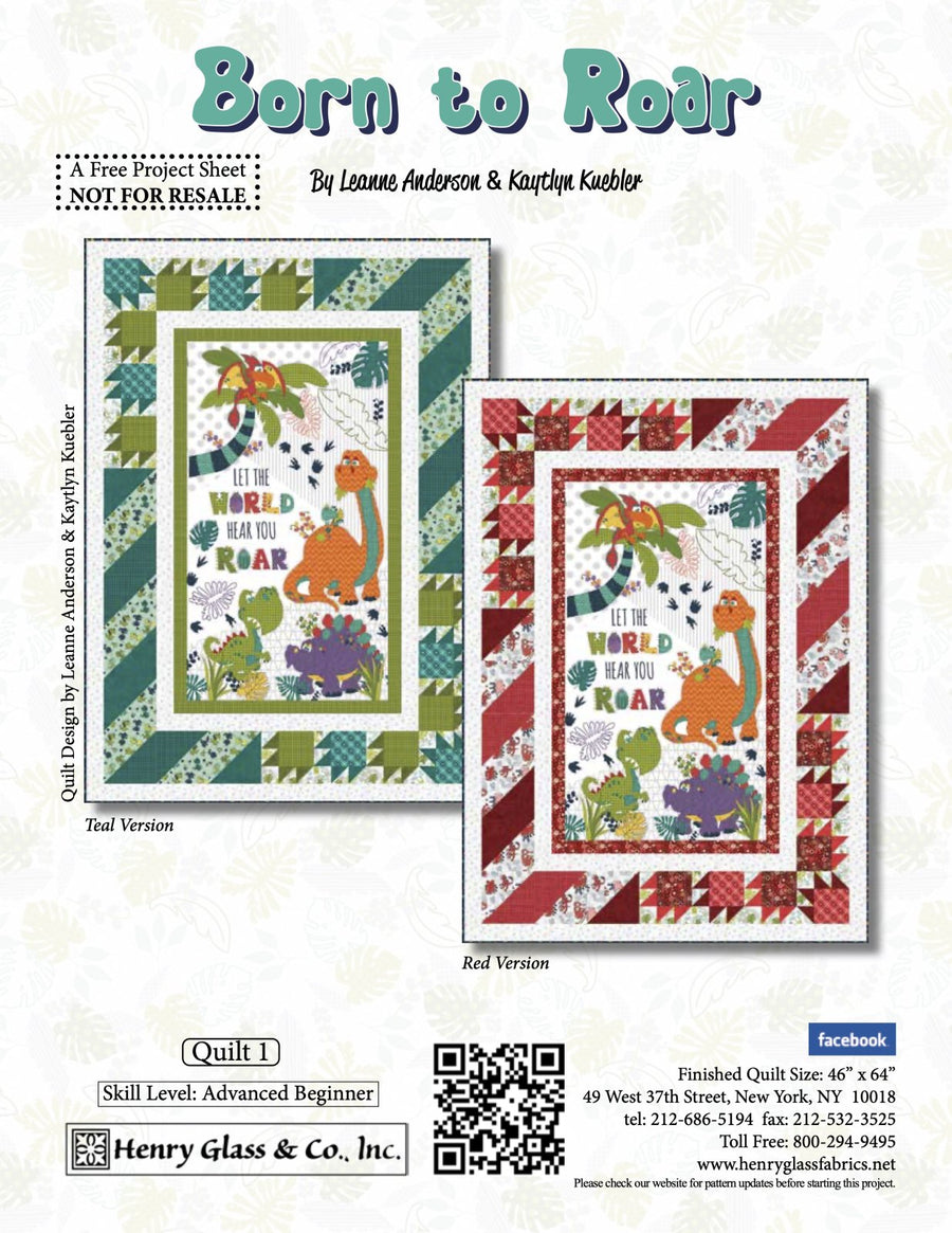 Born to Roar Quilt 1 Pattern (FREE Digital Download)