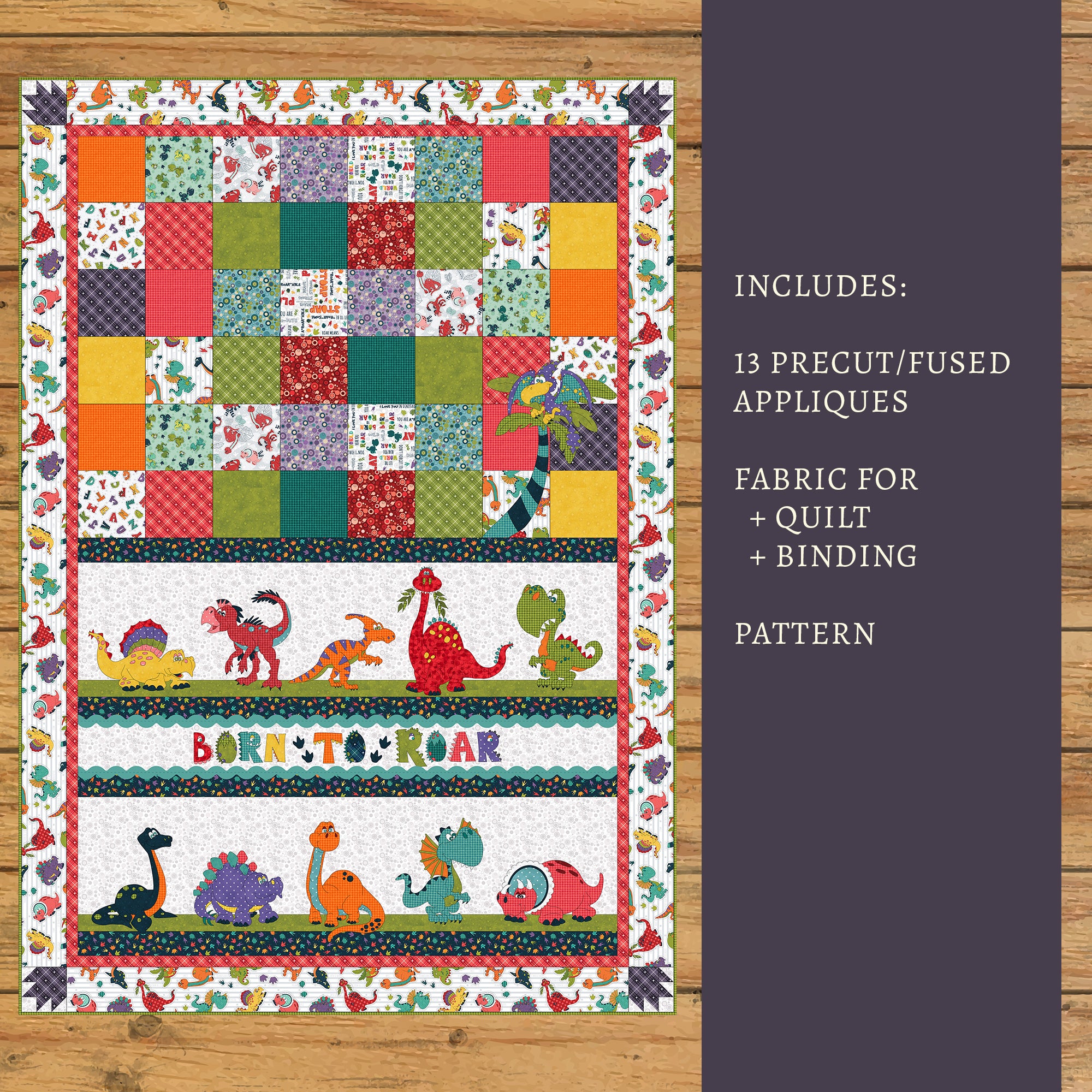 Born to Roar Applique Quilt Kit