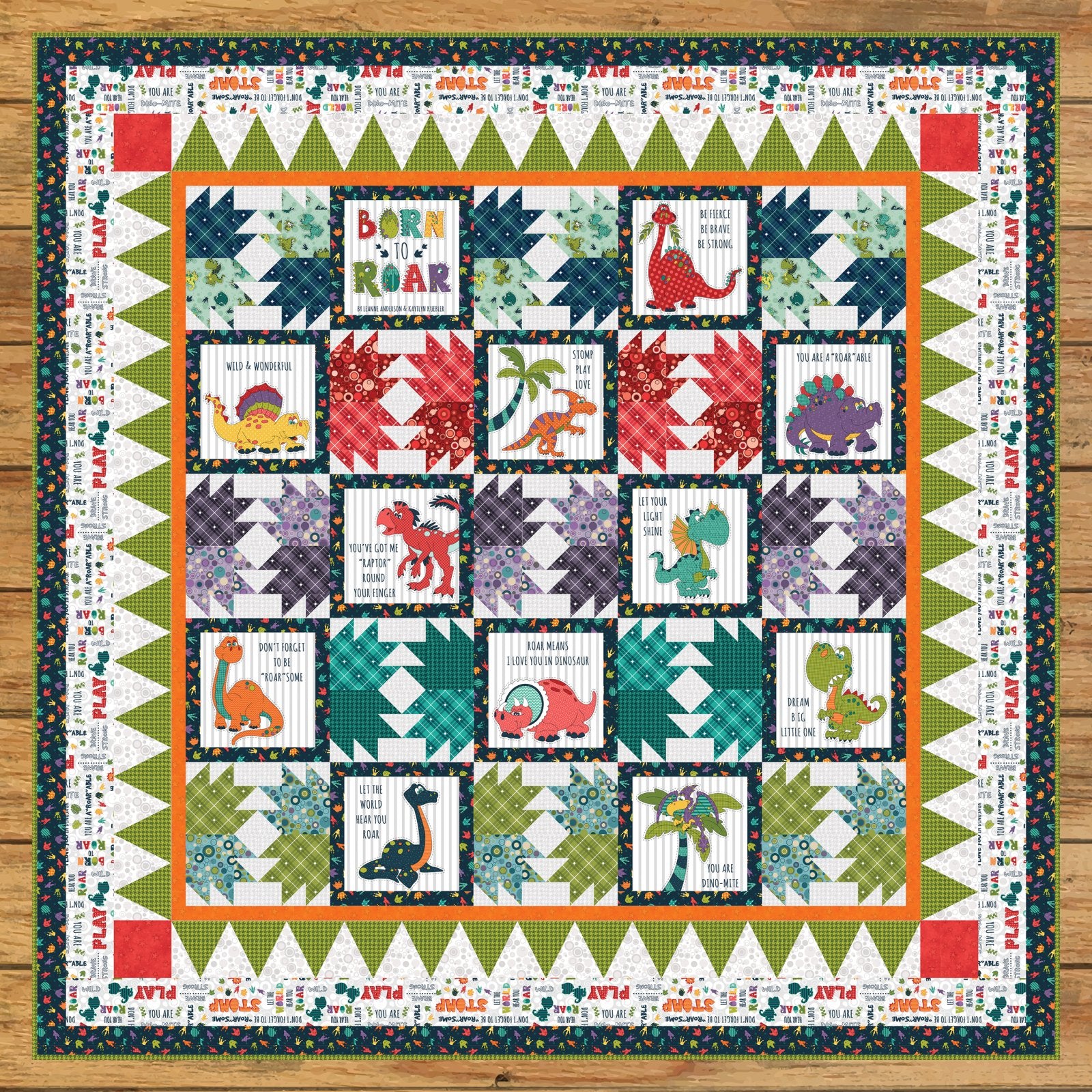 Born to Roar Book Panel Quilt Kit Version #1