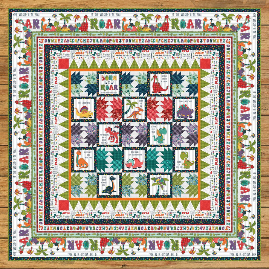 Born to Roar Book Panel Quilt Kit Version #2
