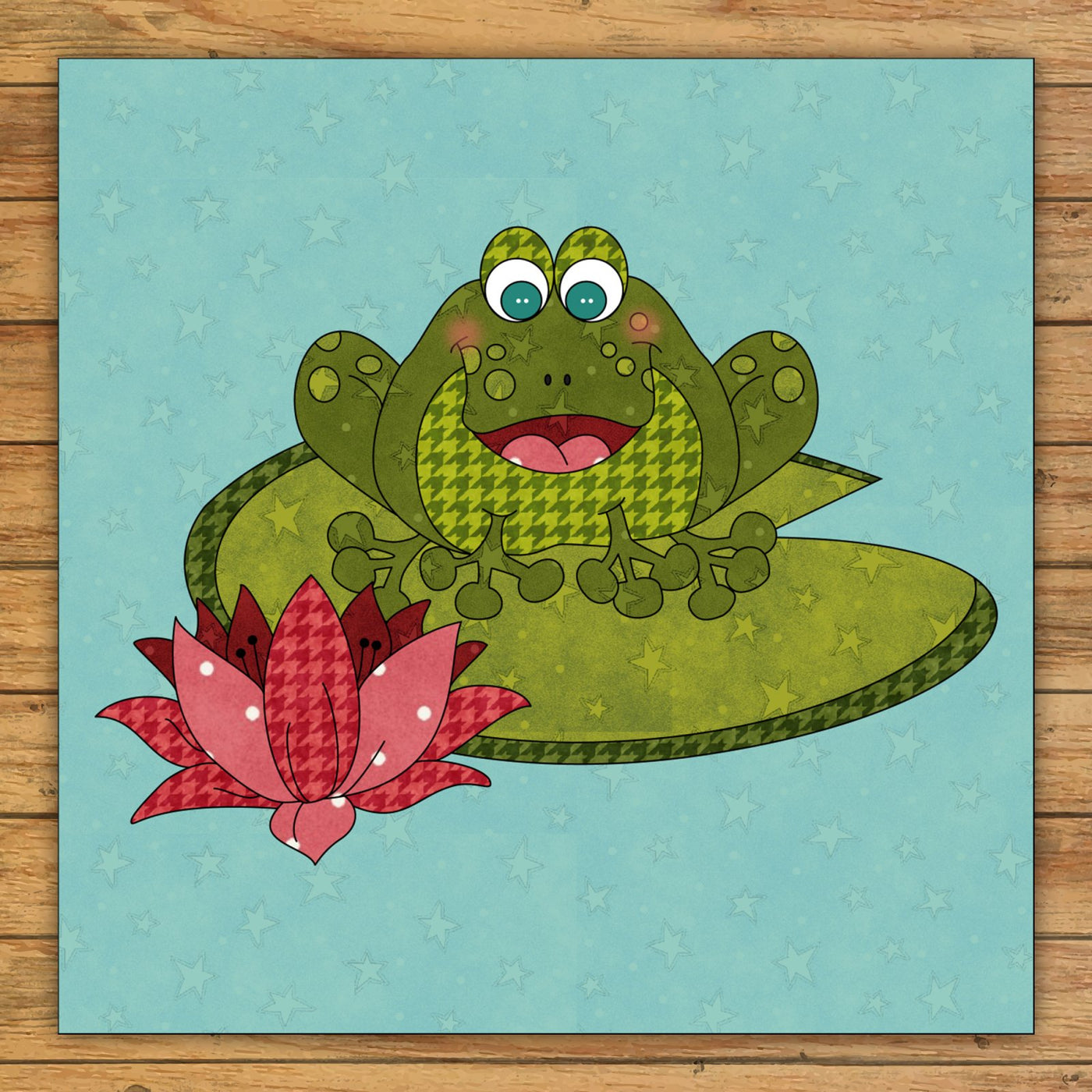Bullfrog & Lily Pad Applique