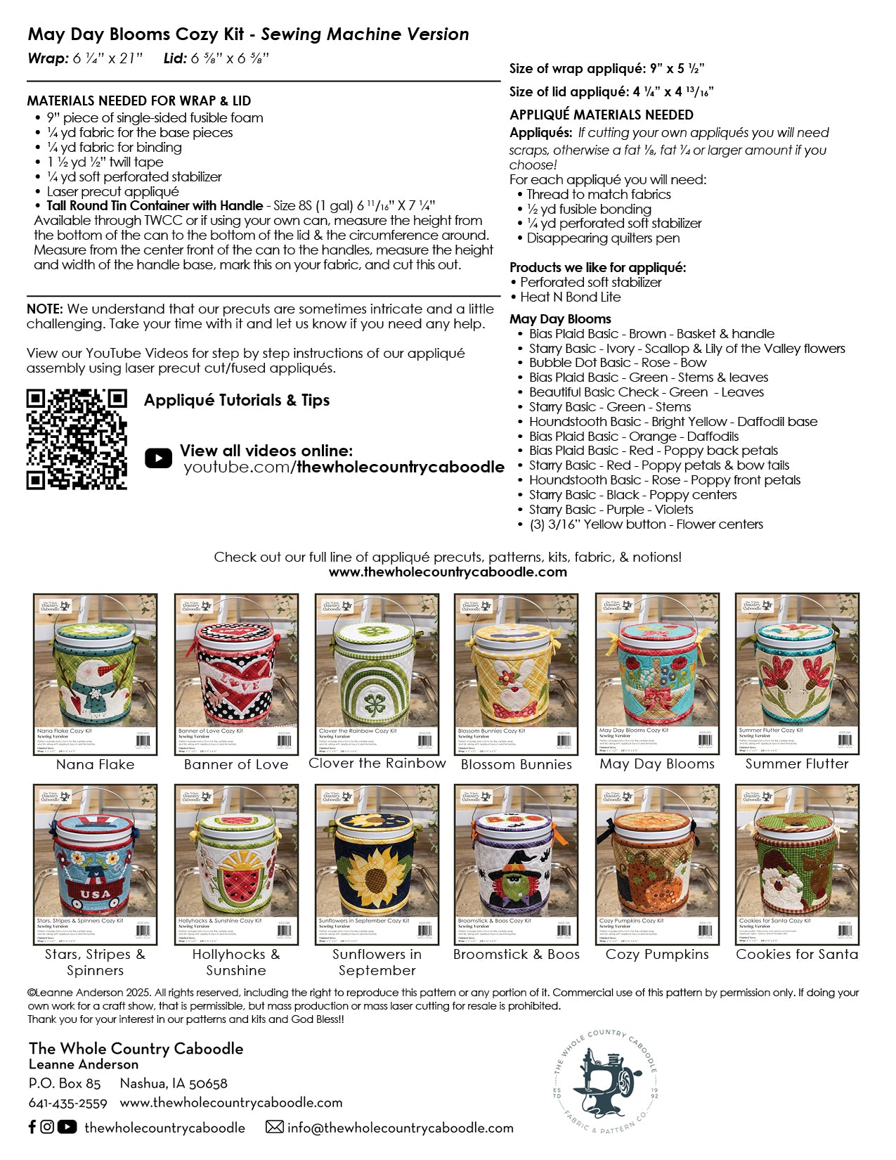 May Day Blooms Cozy Kit - Sewing
