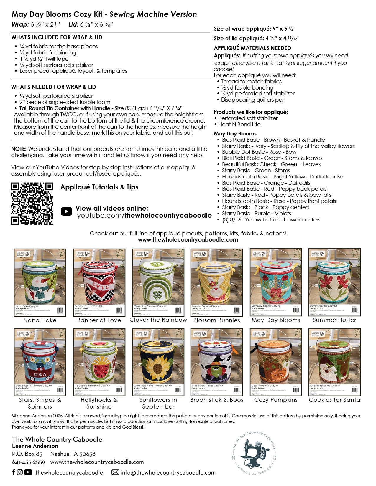 May Day Blooms Cozy Kit - Sewing