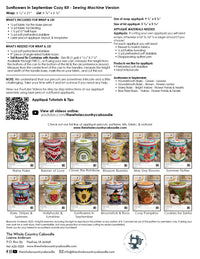 Sunflowers in September Cozy Kit - Sewing
