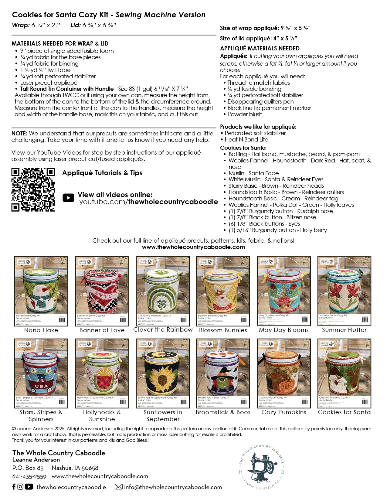 Cookies for Santa Cozy Kit - Sewing