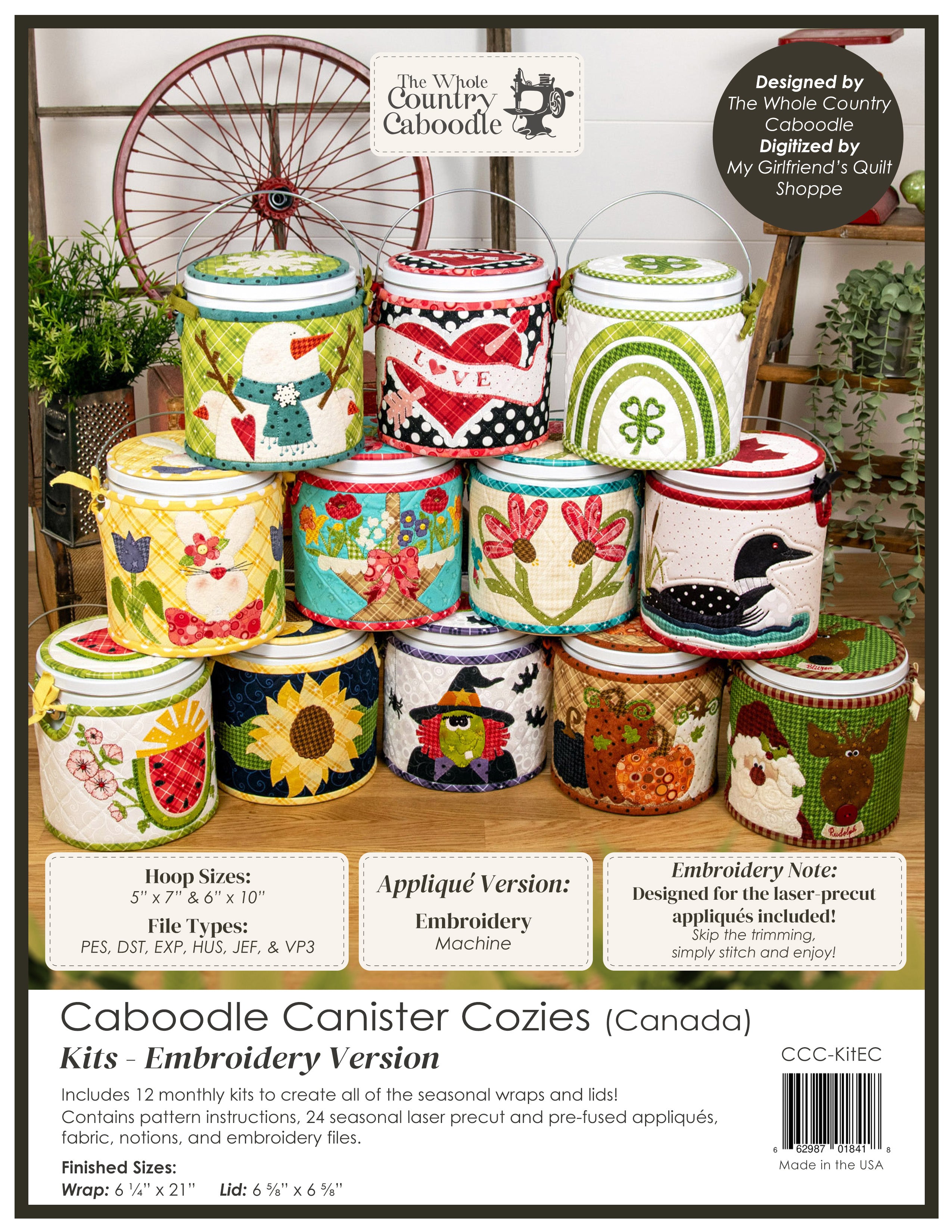 Caboodle Canister Cozy Kits - Canada - Embroidery Version
