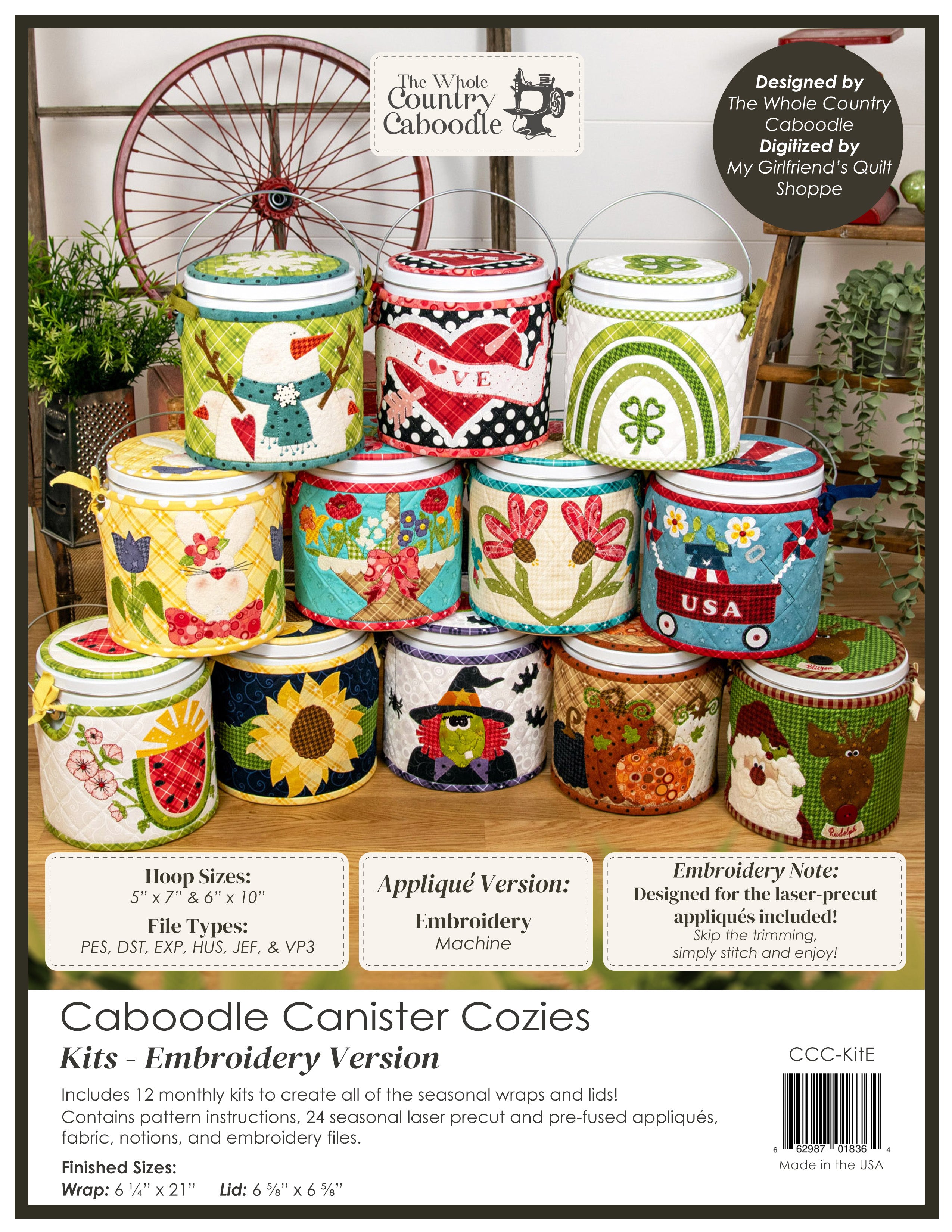 Caboodle Canister Cozy Kits - Embroidery Version