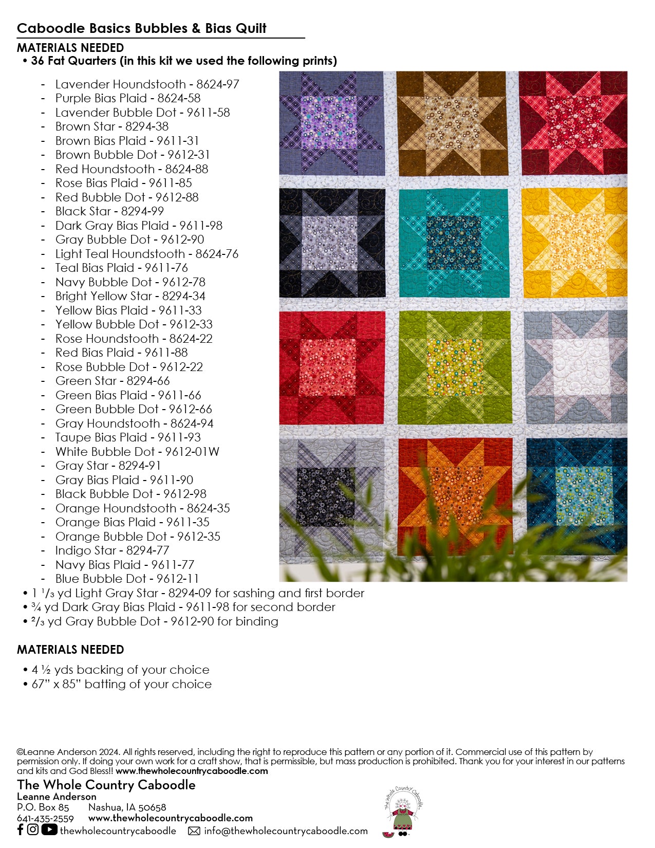 Caboodle Basics Bubbles & Bias Quilt Kit