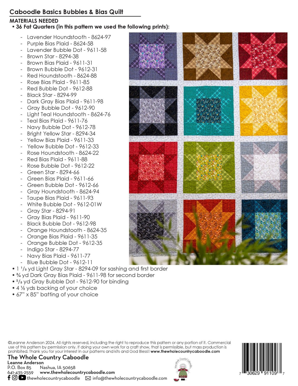 Caboodle Basics Bubbles & Bias Quilt Pattern