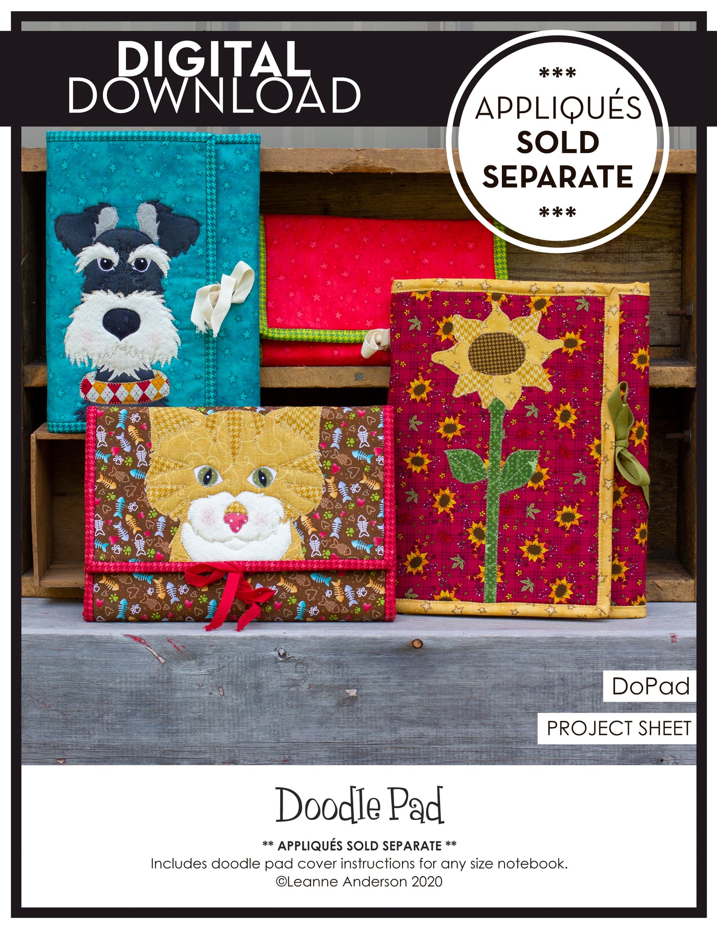 Doodle Pads Pattern (Appliques not included)
