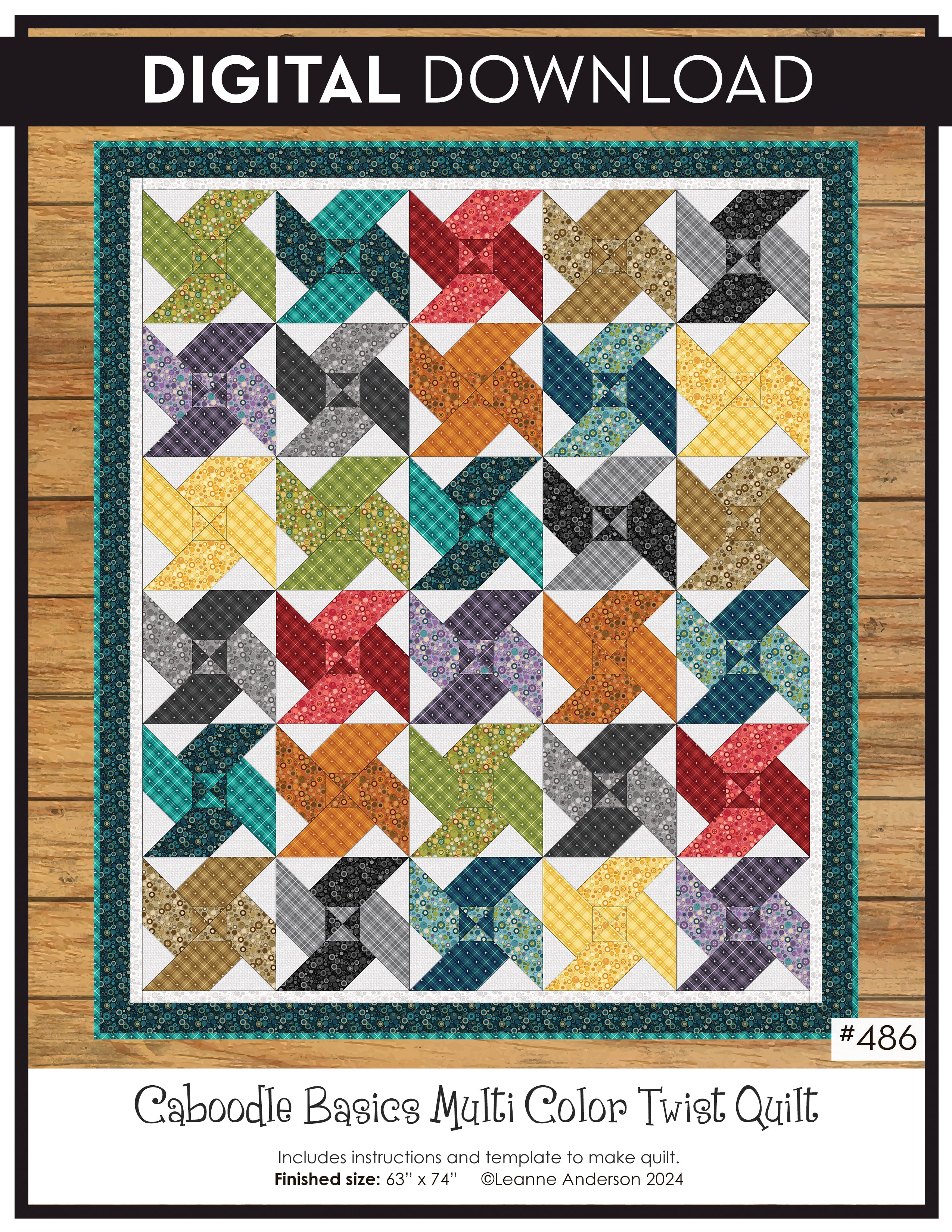 Caboodle Basics Multi Color Twist Quilt Pattern