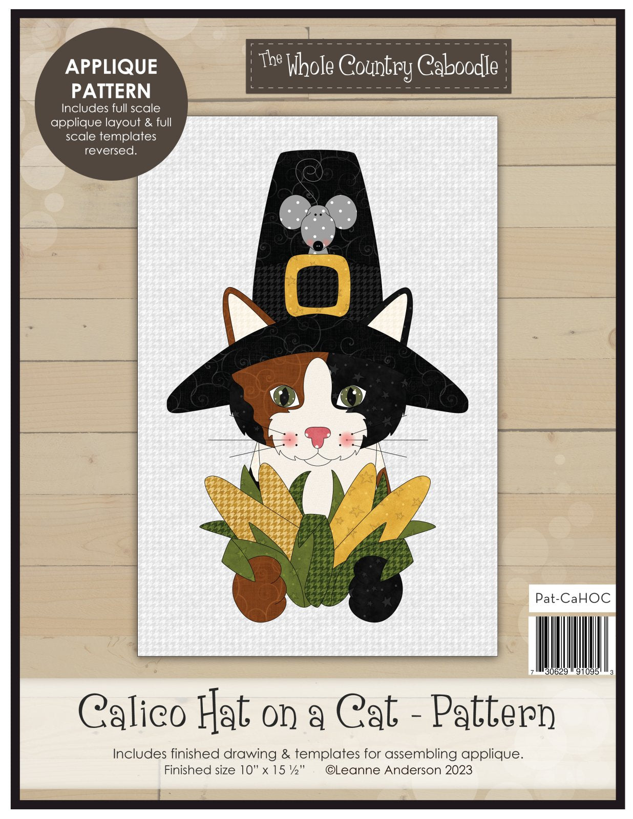 Calico Hat on a Cat Applique