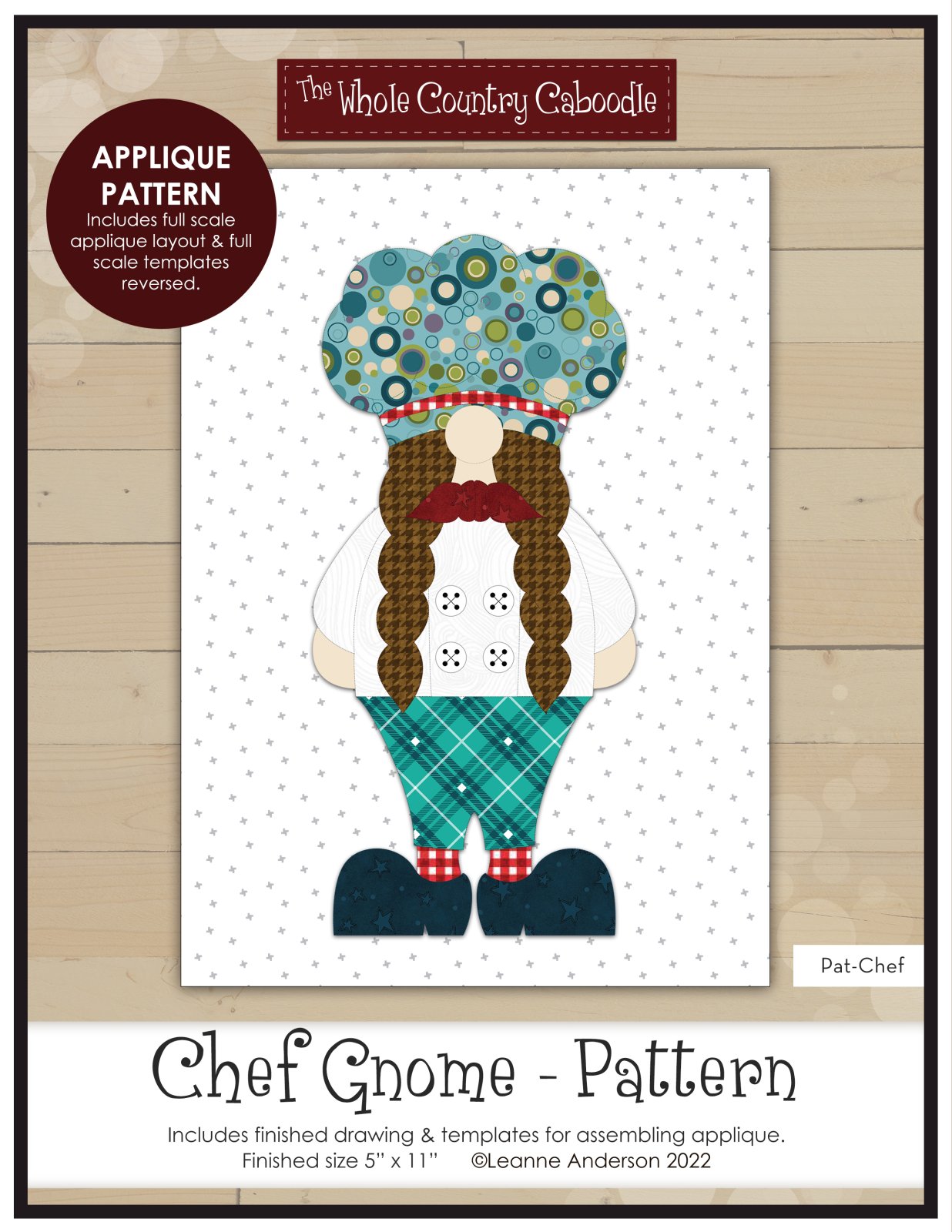 Chef Gnome Applique