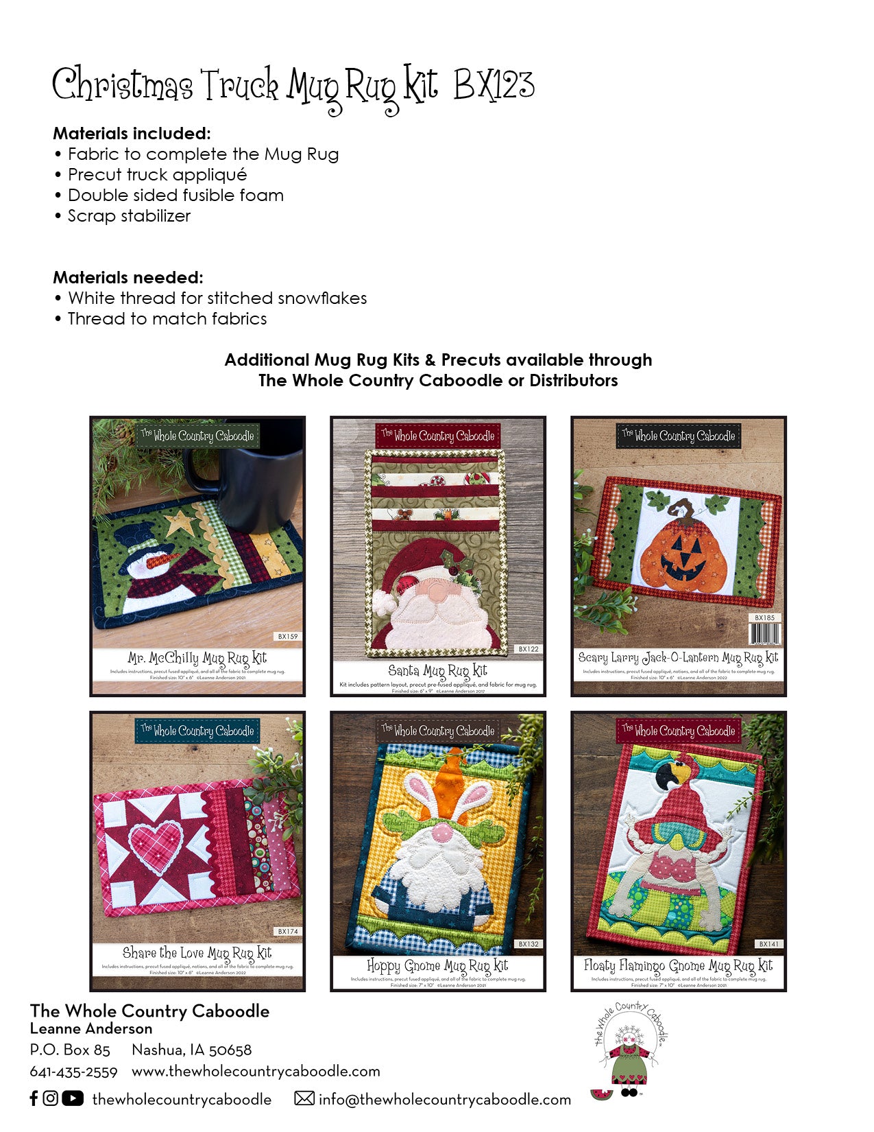 Christmas Truck Mug Rug Kit