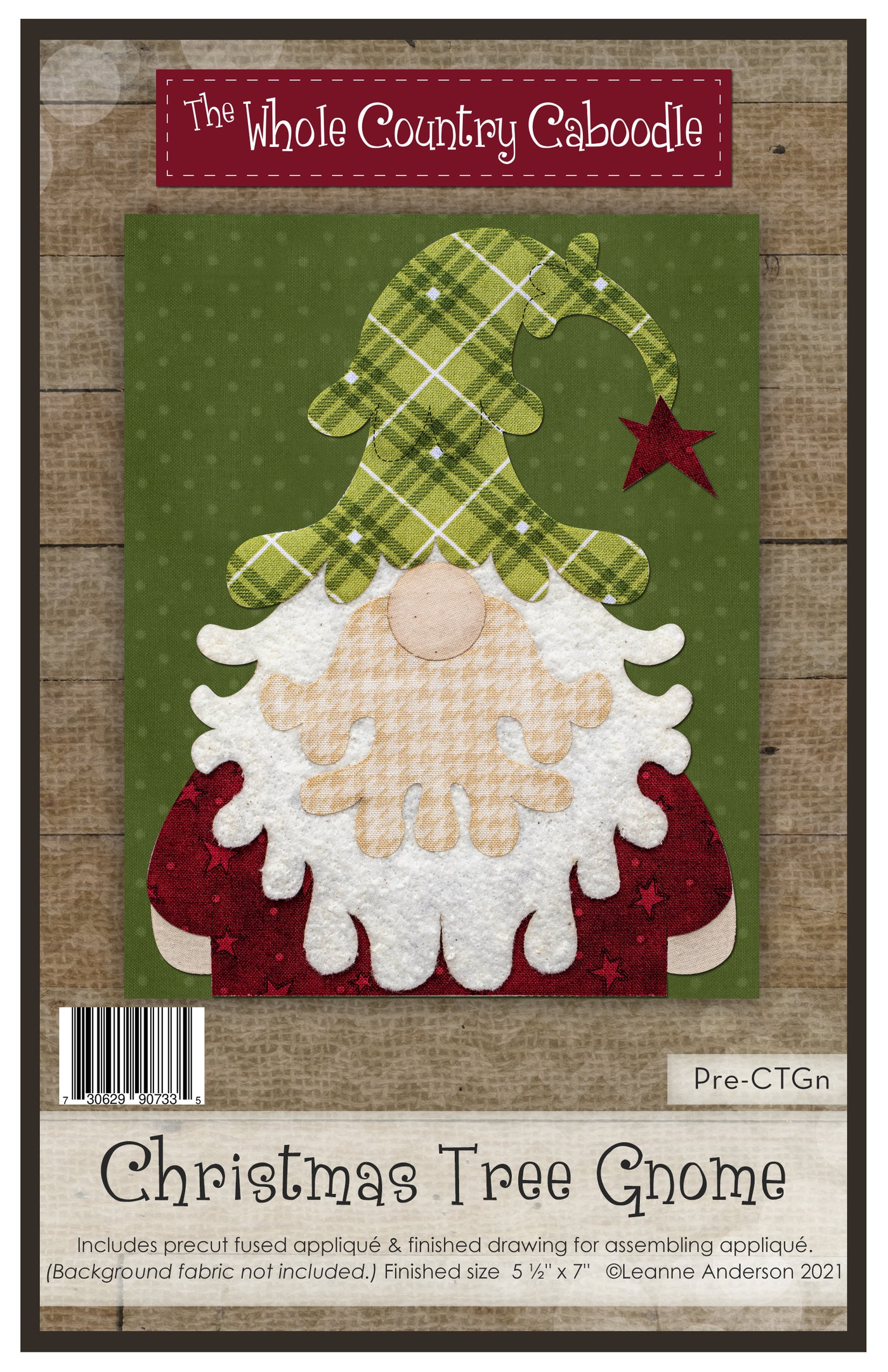 Christmas Tree Gnome Applique