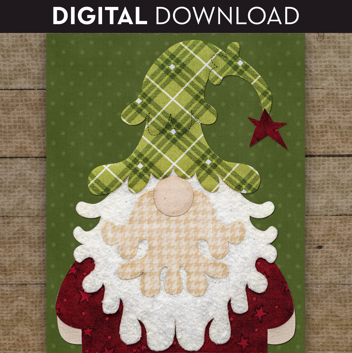 Christmas Tree Gnome Applique