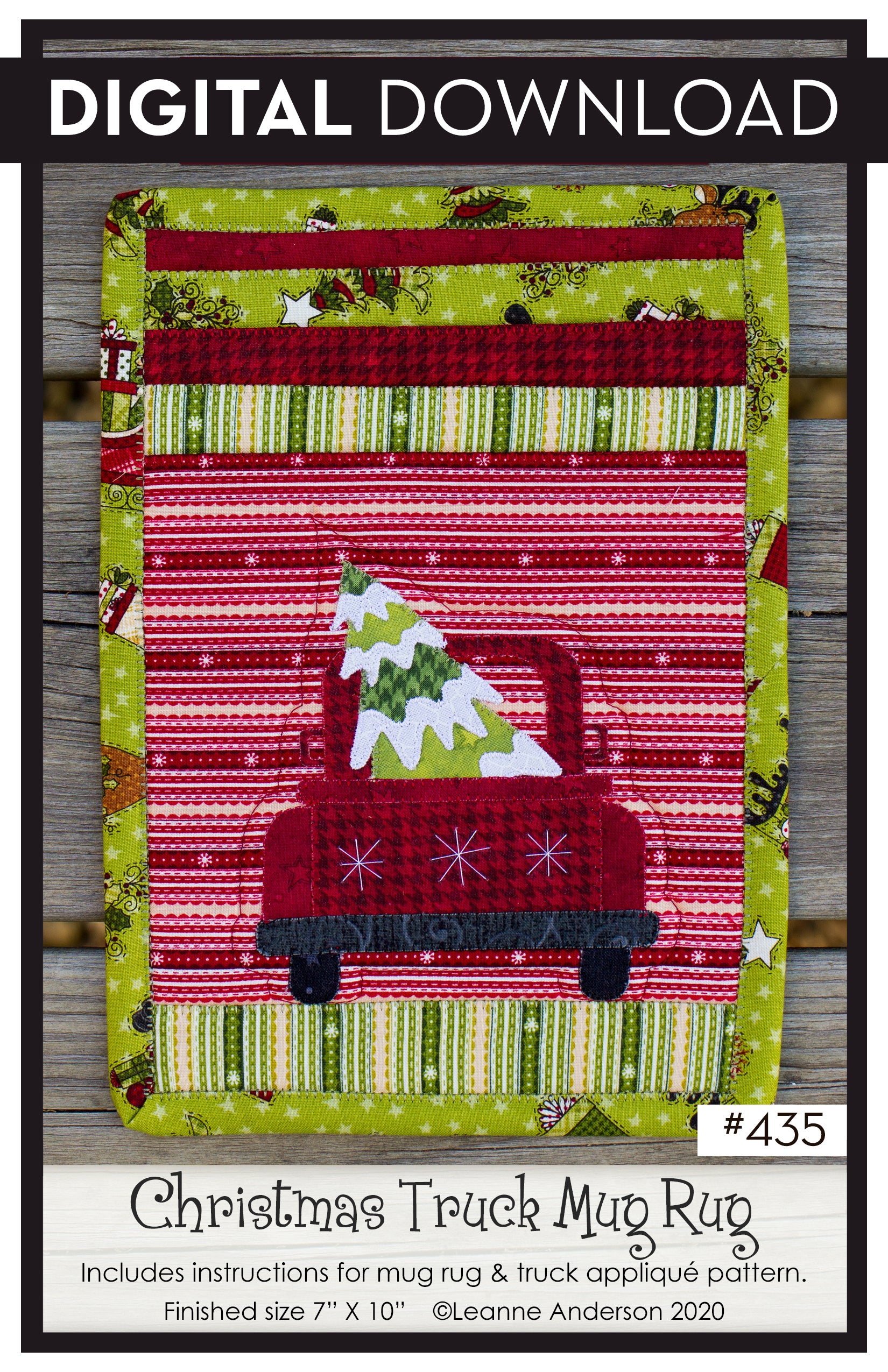 Christmas Truck Mug Rug Pattern