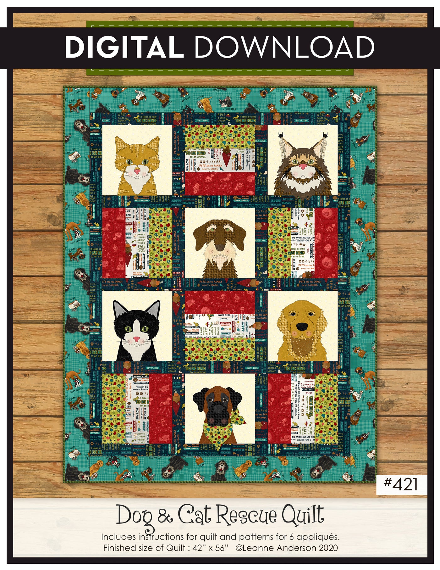 Dog & Cat Rescue Quilt Pattern