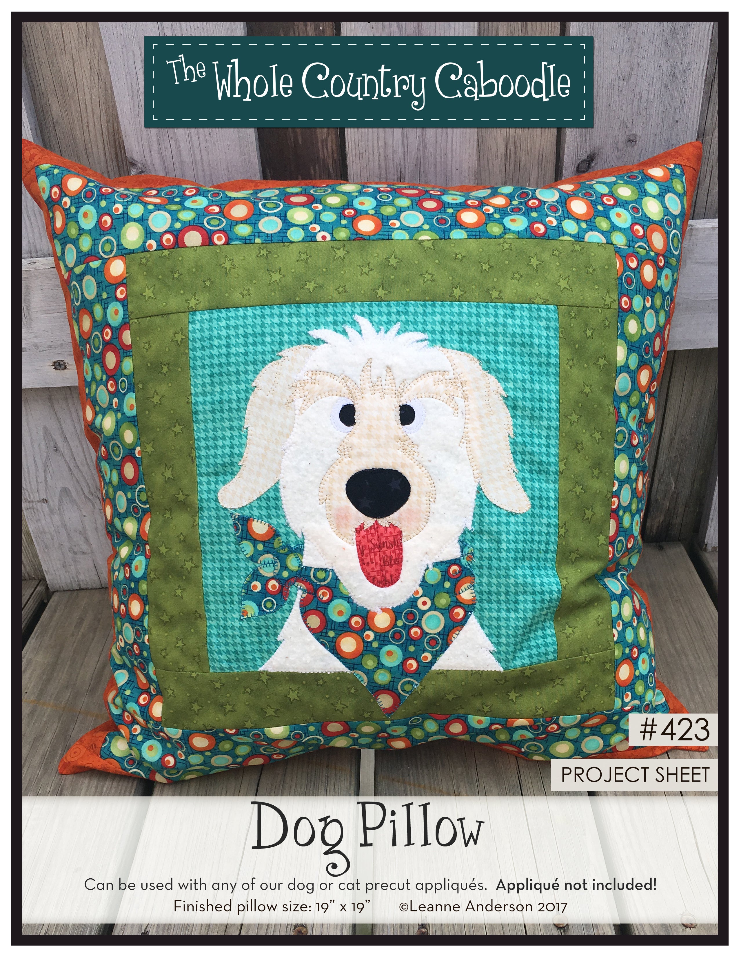 Dog Pillow Pattern (Applique not included)