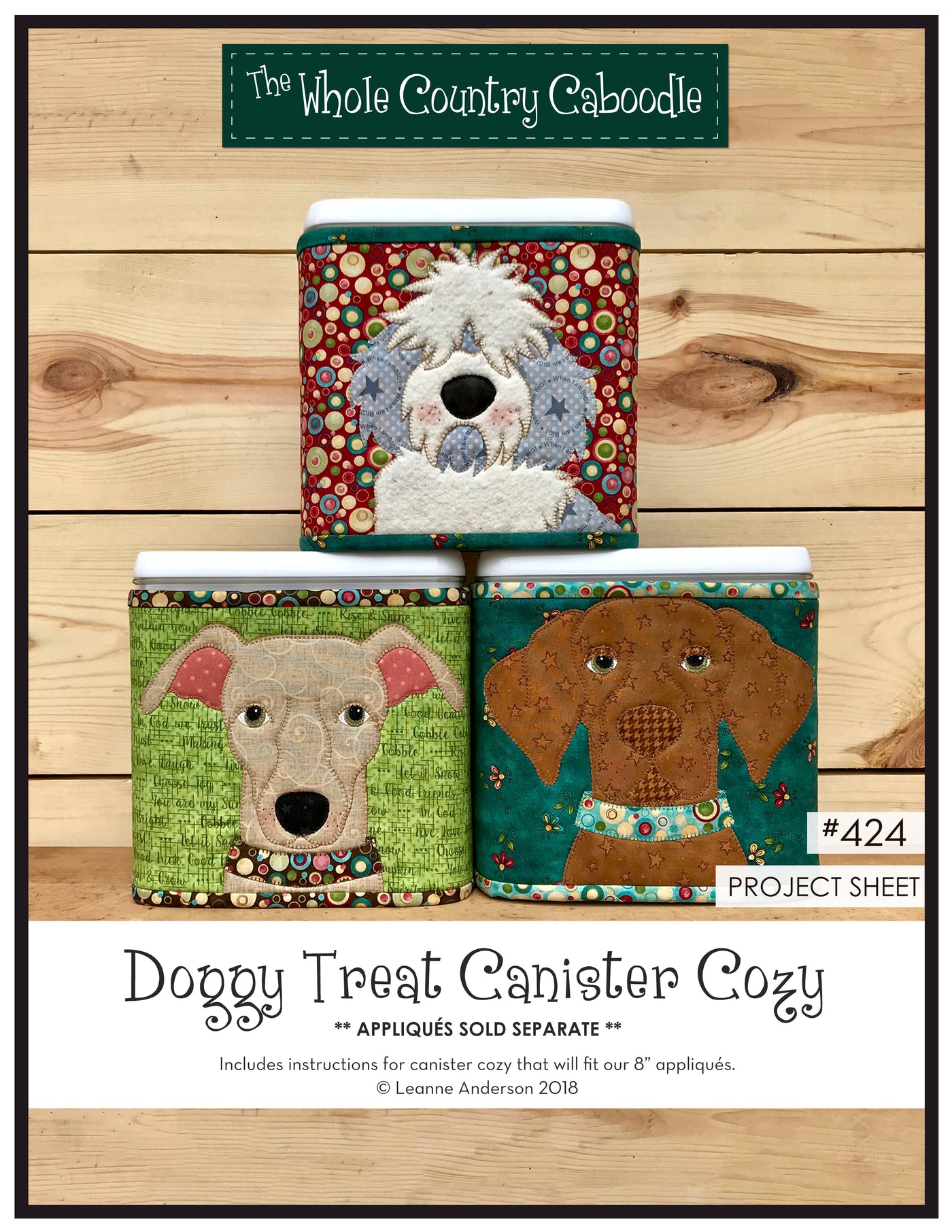 Doggy Treat Canister Cozy (Appliques not included)