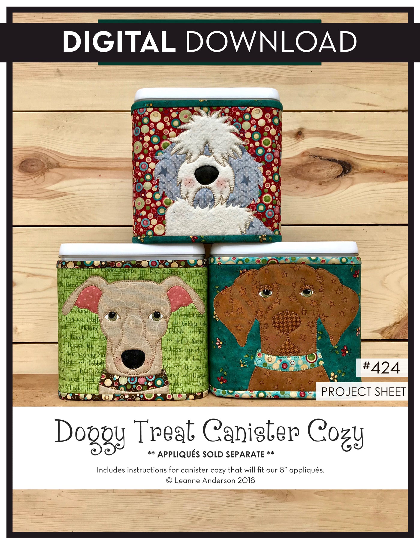 Doggy Treat Canister Cozy (Appliques not included)