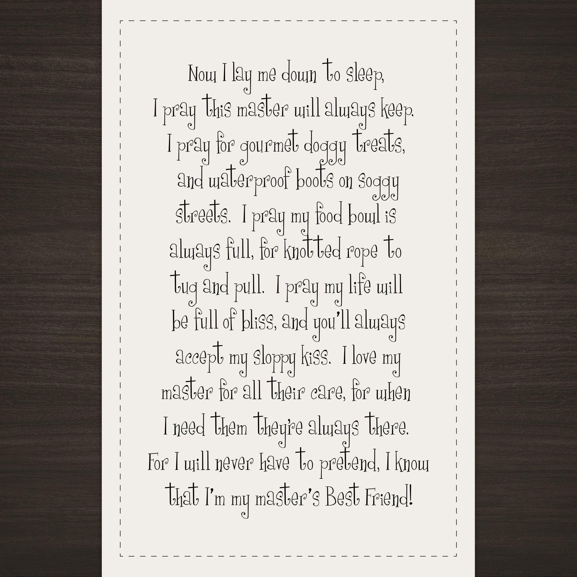 Dogs Prayer Panel & Pattern